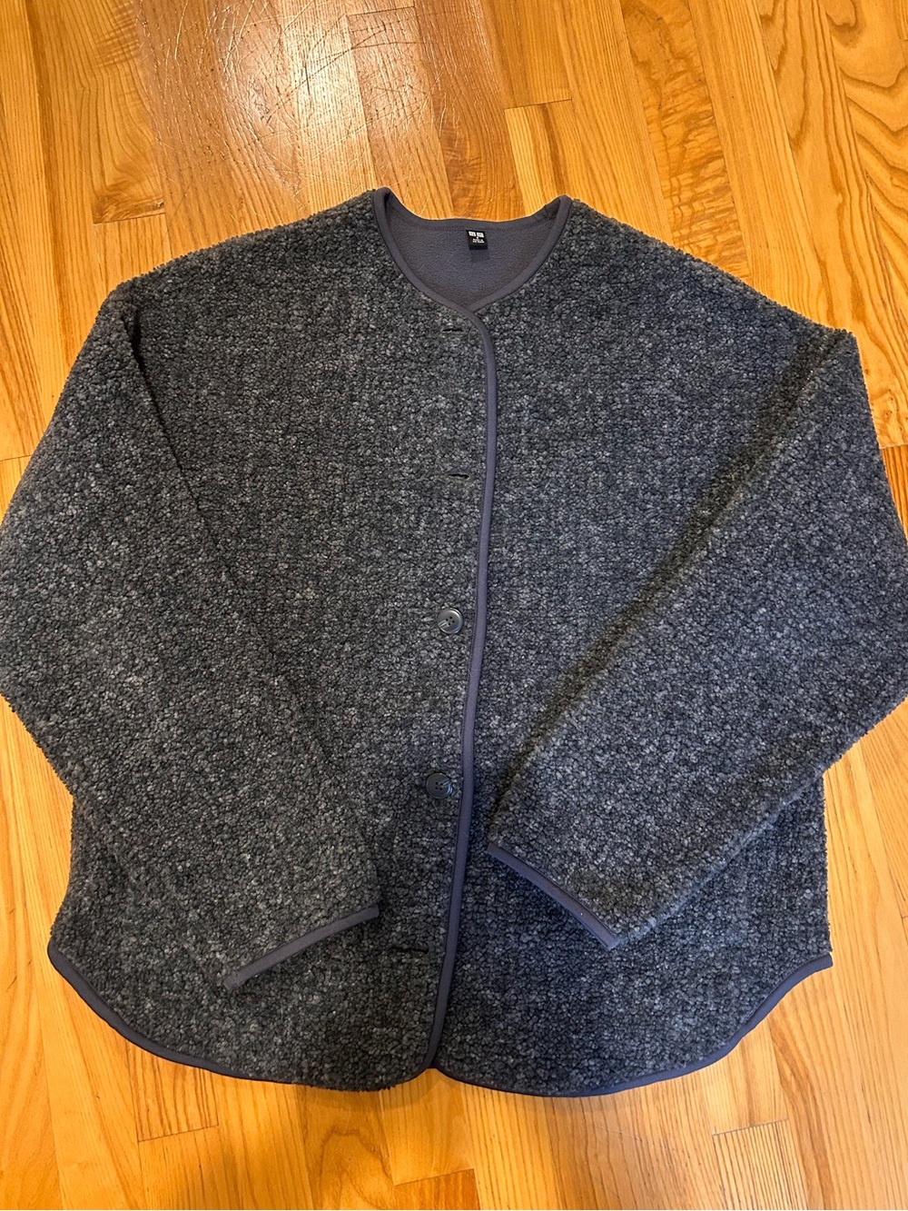UNIQLO- Dark Gray Button-Front Sweater Jacket